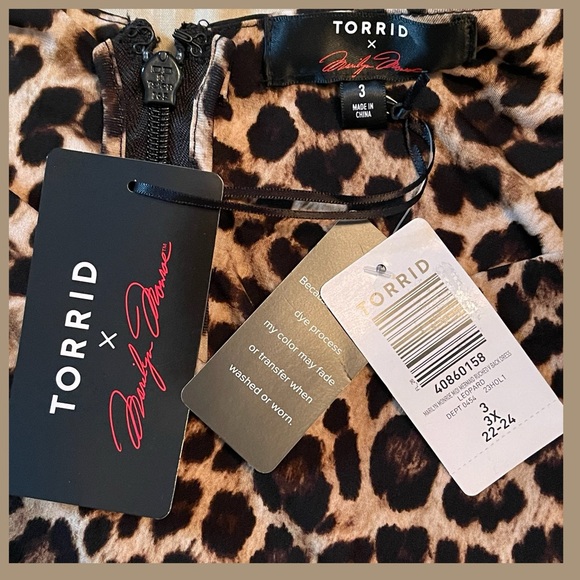 TORRID BodyCon Marilyn Monroe Midi Ruched Leopard Print V-Back Dress 22/24 NWT - Picture 9 of 16
